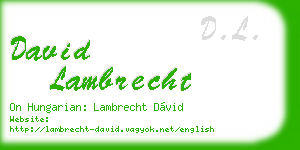 david lambrecht business card